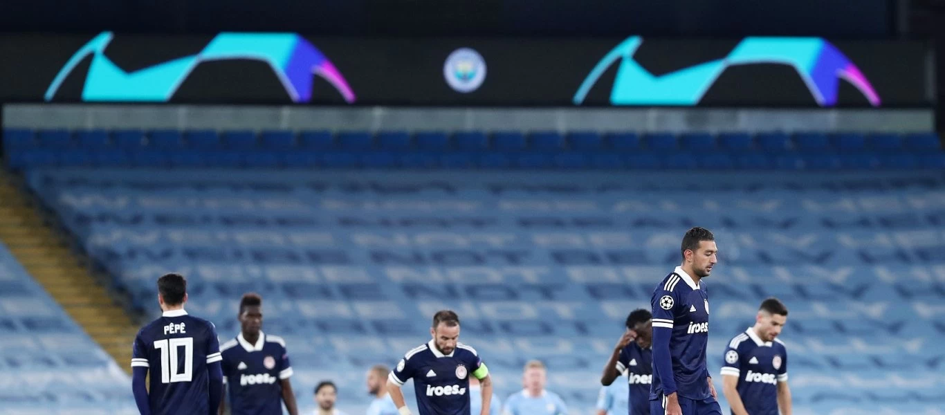 Champions League: Βαριά ήττα (3-0) για τον Ολυμπιακό από την Μάντσεστερ Σίτι στην Αγγλία